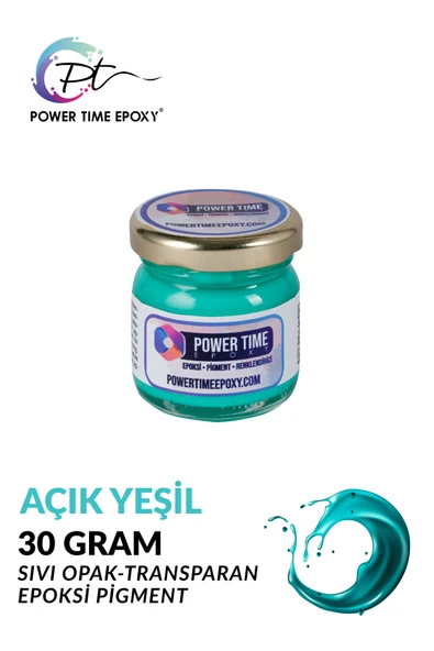 POWER TIME EPOXY Opak & Transparan Sıvı Pigment Boya / Açık Yeşil / Epoksi Için ürün görseli 1