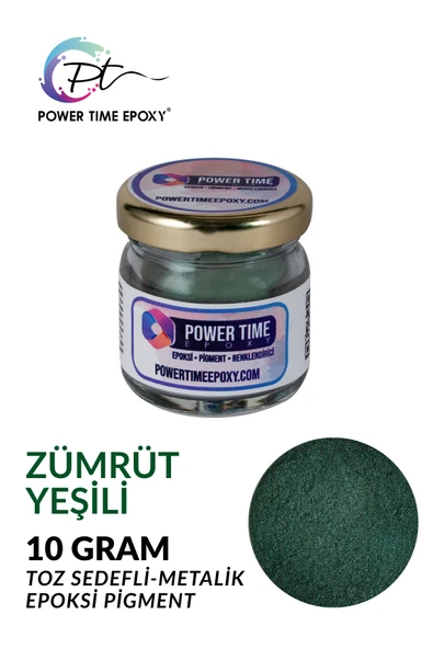POWER TIME EPOXY Sedefli Metalik Toz Pigment Boya / Zümrüt Yeşili / Epoksi Için ürün görseli 1