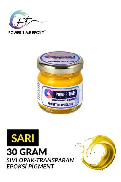 POWER TIME EPOXY Opak & Transparan Sıvı Pigment Boya / Sarı / Epoksi Için ürün görseli 1