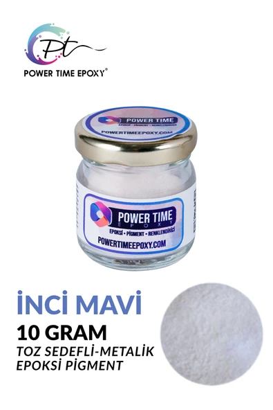 POWER TIME EPOXY Sedefli Metalik Toz Pigment Boya / Inci Mavi / Epoksi Için ürün görseli 1