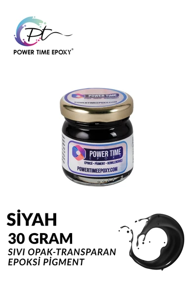 POWER TIME EPOXY Opak & Transparan Sıvı Pigment Boya / Siyah / Epoksi Için ürün görseli 1