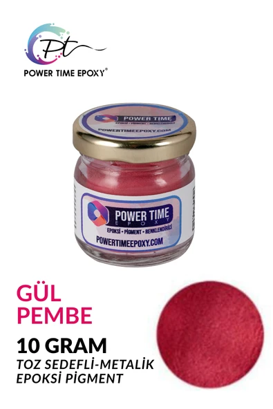 POWER TIME EPOXY Sedefli Metalik Toz Pigment Boya / Gül Pembe / Epoksi Için ürün görseli 1