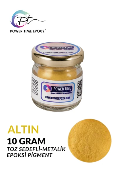 POWER TIME EPOXY Sedefli Metalik Toz Pigment Boya / Altın Gold / Epoksi Için ürün görseli 1
