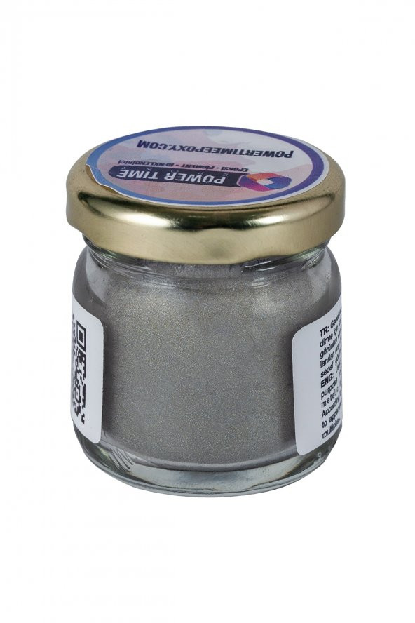 POWER TIME EPOXY Sedefli Metalik Toz Pigment Boya / Gri Gümüş / Epoksi Için - 2