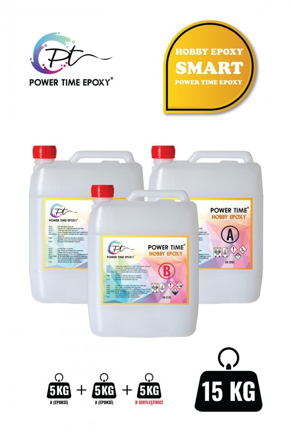 POWER TIME EPOXY 15 Kg Hobby Epoxy Smart/ Şeffaf Epoksi Reçine Ince Döküm