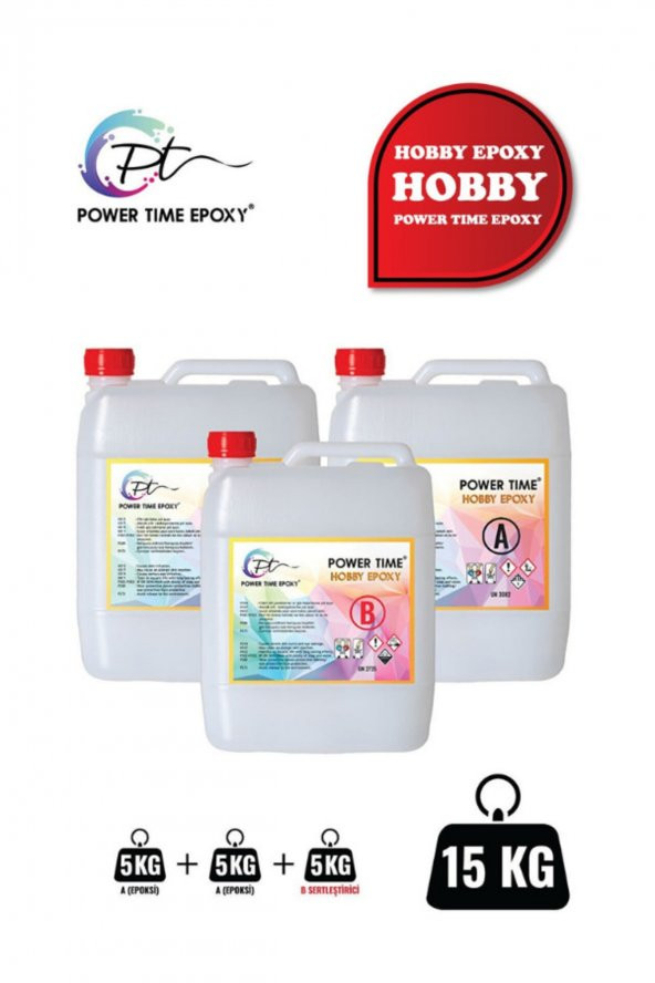 POWER TIME EPOXY 15 Kg Hobby Epoxy/ Şeffaf Epoksi Reçine Ince Döküm