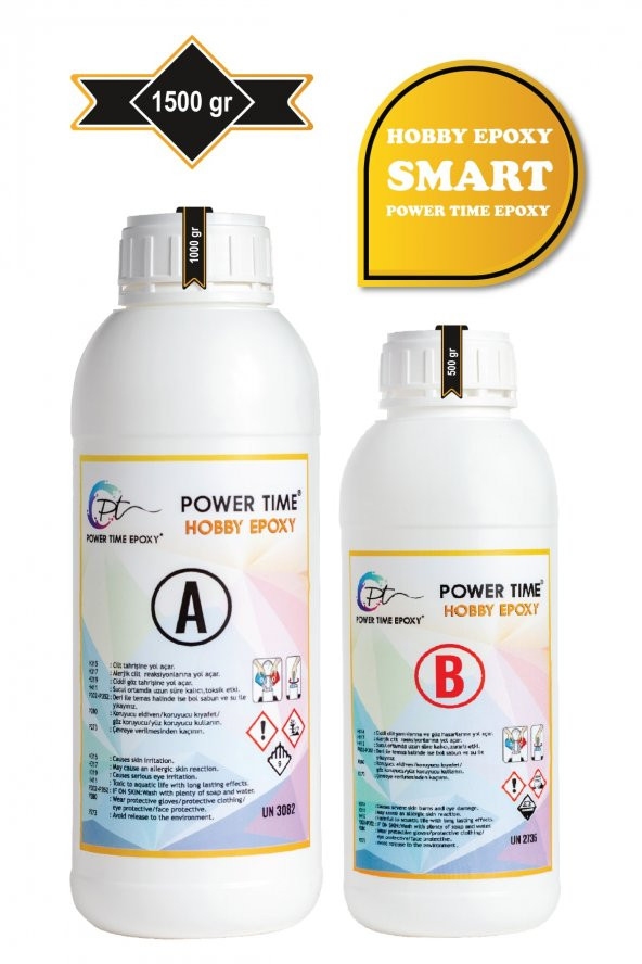 POWER TIME EPOXY 1500 gram Hobby Epoxy Smart/ Şeffaf Epoksi Reçine Ince Döküm