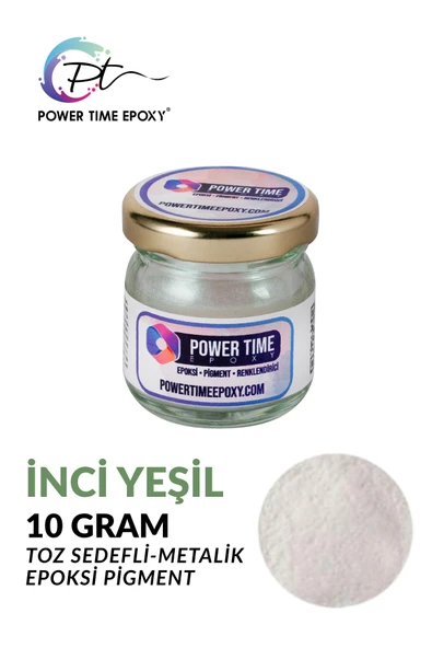 POWER TIME EPOXY Sedefli Metalik Toz Pigment Boya / Inci Yeşil / Epoksi Için ürün görseli 1