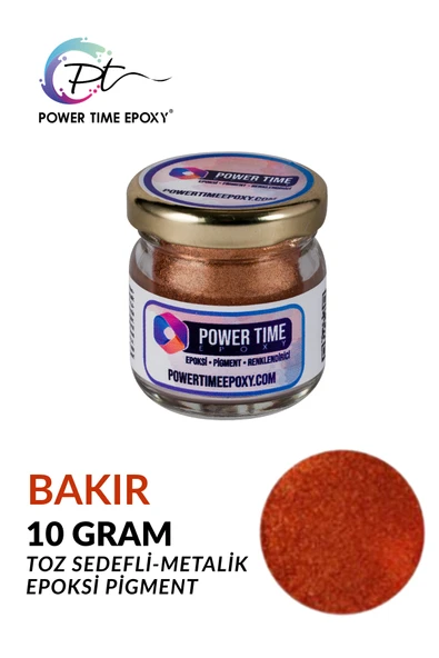 POWER TIME EPOXY Sedefli Metalik Toz Pigment Boya / Bakır / Epoksi Için ürün görseli 1