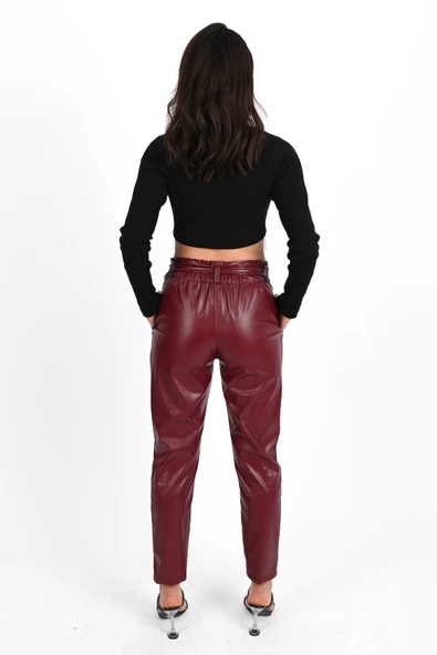 Kadın Jogger Deri Pantolon 6151-23 - 11