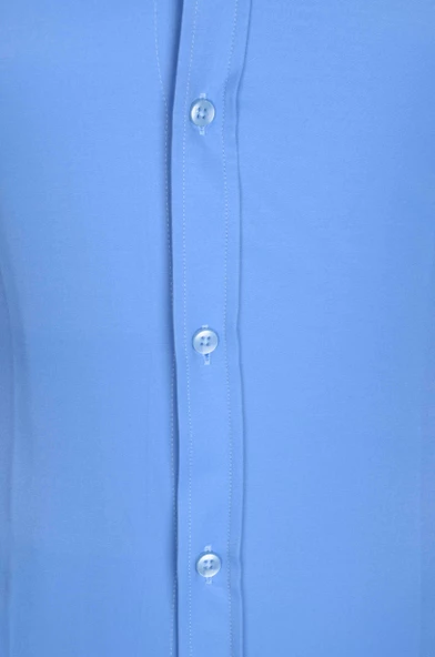 Cengiz İnler Standart Yaka Slim Fit Cepsiz Düz Erkek Gömlek - 5