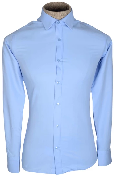 Cengiz İnler Standart Yaka Slim Fit Cepsiz Düz Erkek Gömlek - 11