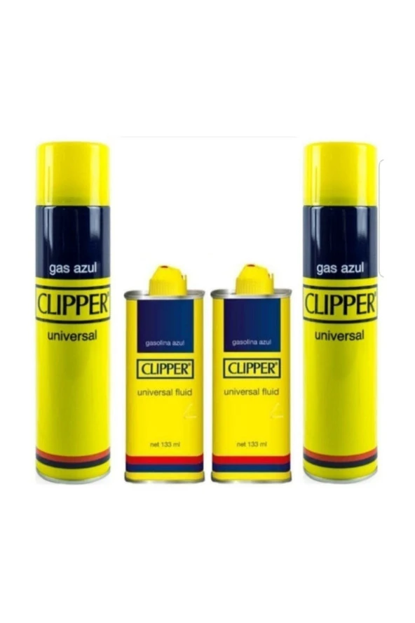 (Zippo) Çakmak Benzini 133ml 2 Adet + Çakmak Gazı 250ml 2 Adet
