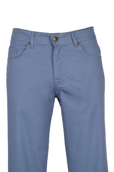 Cengiz İnler Fermuarlı 5 Cep Slim Fit Armürlü Erkek Kanvas Pantolon - 9