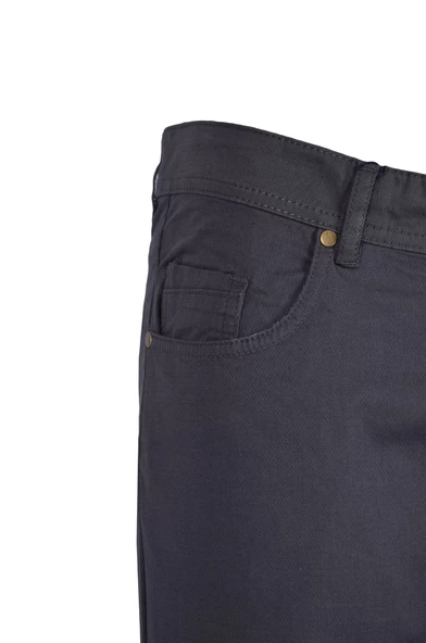 Cengiz İnler Fermuarlı 5 Cep Slim Fit Armürlü Erkek Kanvas Pantolon - 11