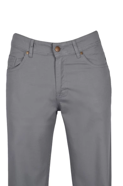 Cengiz İnler Fermuarlı 5 Cep Slim Fit Armürlü Erkek Kanvas Pantolon - 5