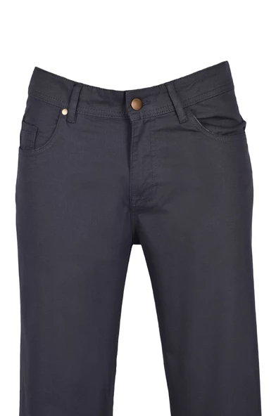 Cengiz İnler Fermuarlı 5 Cep Slim Fit Armürlü Erkek Kanvas Pantolon - 12