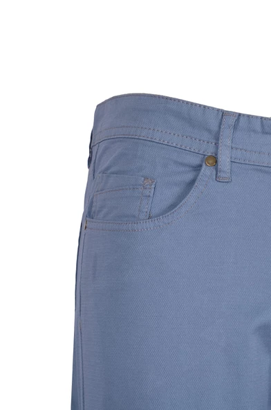 Cengiz İnler Fermuarlı 5 Cep Slim Fit Armürlü Erkek Kanvas Pantolon - 8