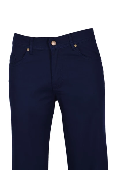 Cengiz İnler Fermuarlı 5 Cep Slim Fit Armürlü Erkek Kanvas Pantolon - 4