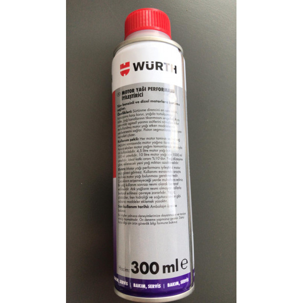 WÜRT MOTOR YAĞ PERFORMANS İYİLEŞTİRİCİ 300ML - 2