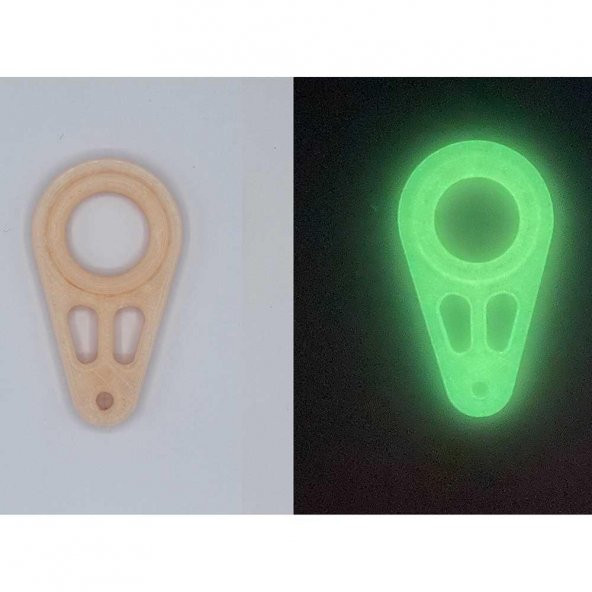 Keyrambit Anahtarlık Fosforlu Rulmansız Komple Plastik Gece Parlayan Model 01 - 3