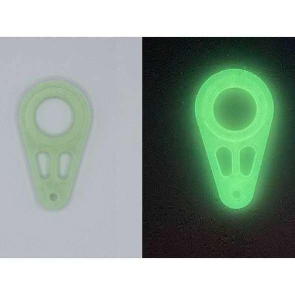 Keyrambit Anahtarlık Fosforlu Rulmansız Komple Plastik Gece Parlayan Model 01 - 5