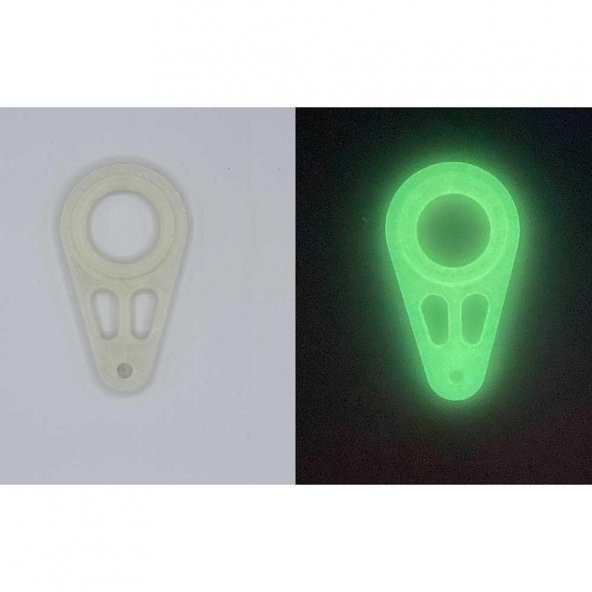 Keyrambit Anahtarlık Fosforlu Rulmansız Komple Plastik Gece Parlayan Model 01 - 1