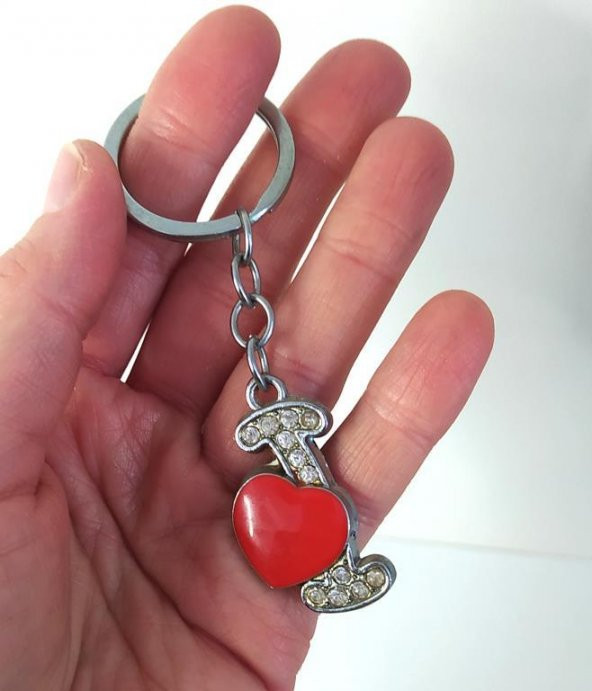 Anahtarlık Harf Kalp Anahtarlık Çanta Araba Cüzdan Süsü Aksesuar - Resim 2