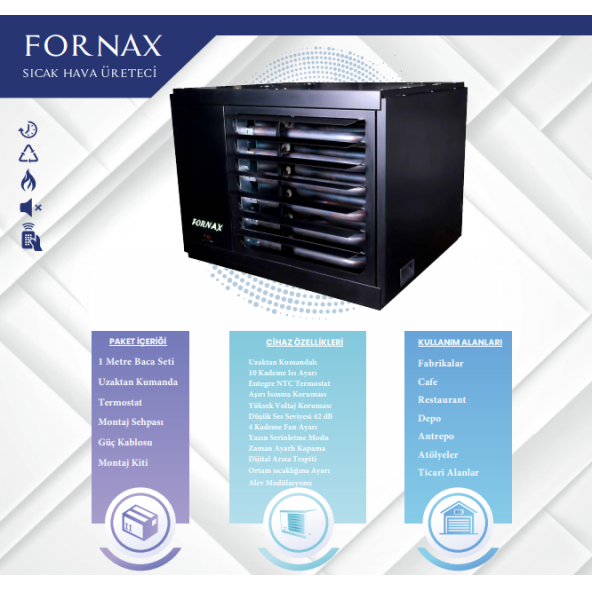 FORNAX DOĞALGAZLI SICAK HAVA ÜRETECİ 15 kW