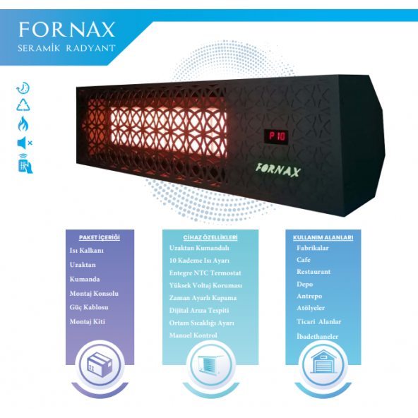 FORNAX Doğalgazlı Seramik Radyant Isıtıcı 8 kW