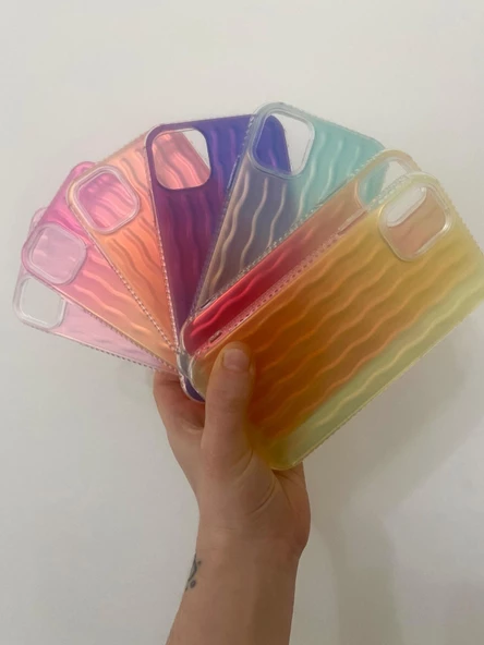 İphone 14 Pro Max Dalgalı Kabartmalı Silikon Wave Telefon Kapak - Resim 10