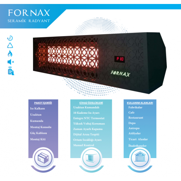 FORNAX Doğalgazlı Seramik Radyant Isıtıcı 17 kW