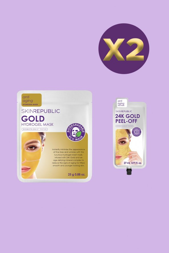 Skin Republic Altın İçerikli Yüz Maskesi Seti