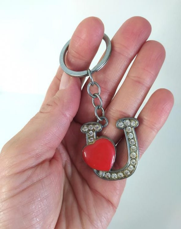 Anahtarlık Harf Kalp Anahtarlık Çanta Araba Cüzdan Süsü Aksesuar - 2