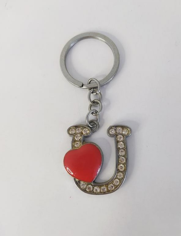 Anahtarlık Harf Kalp Anahtarlık Çanta Araba Cüzdan Süsü Aksesuar - 3