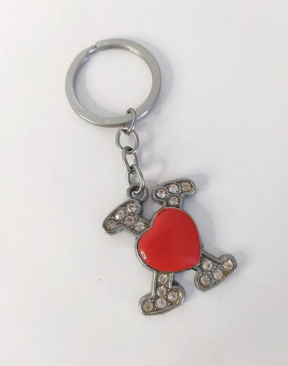 Anahtarlık Harf Kalp Anahtarlık Çanta Araba Cüzdan Süsü Aksesuar - Resim 3