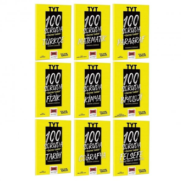 Yargı Yayınları TYT 100 Soruda ÖSYM Tarzı Seti 9 Kitap Set