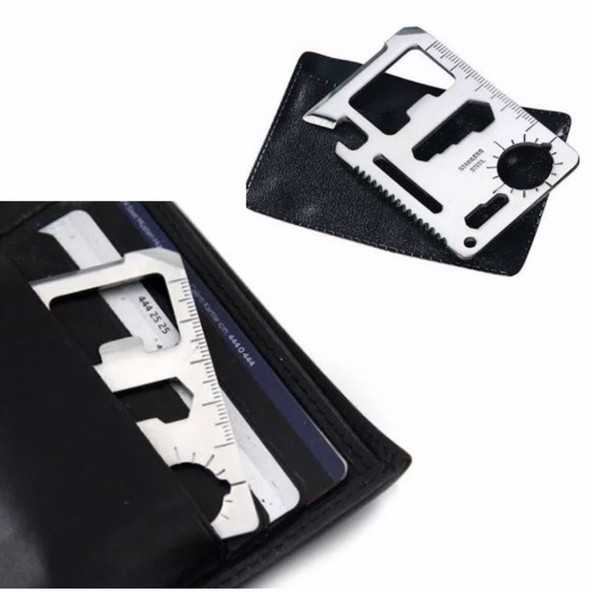 Pratik Çelik Acil Durum Kartı Survival Kit (11 in 1) - 2