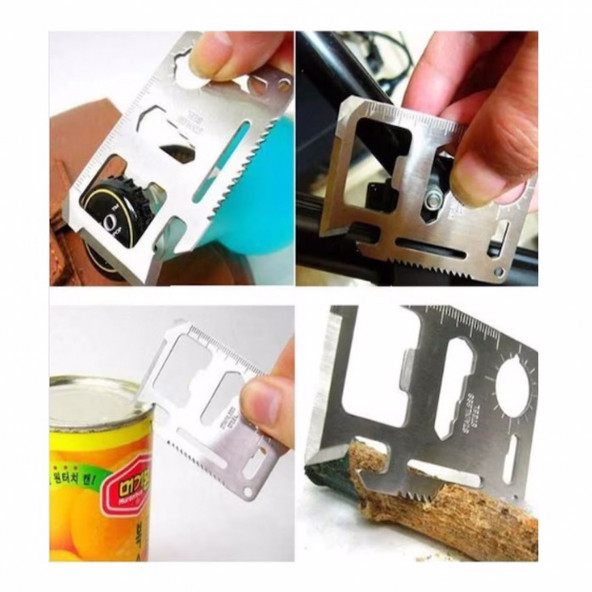 Pratik Çelik Acil Durum Kartı Survival Kit (11 in 1) - 4