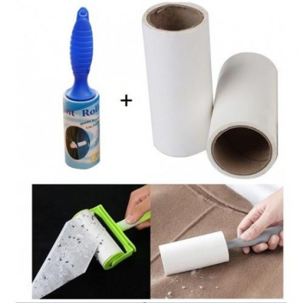 3B Trend Elbise Ceket Tüy Toz Kıl Alma Toplama Rulosu Yapışkan Rulo 5 Metre 2 Yedekli - 6