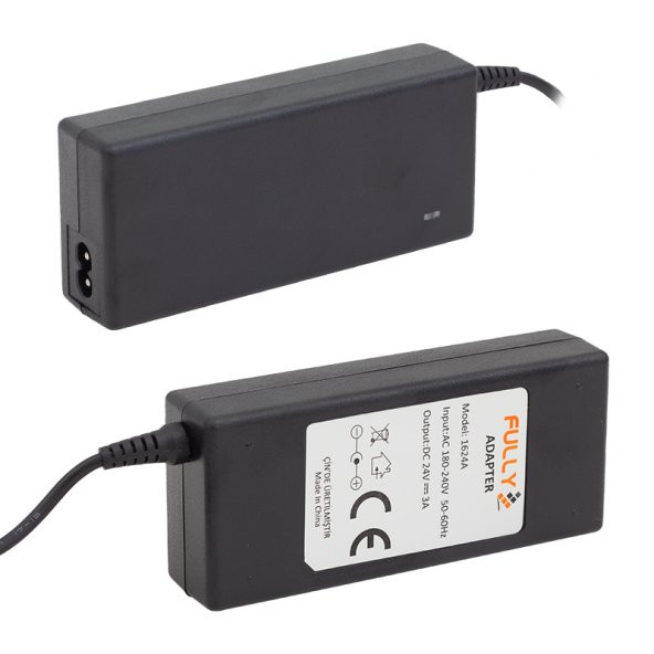 FULLY O-1624A 24 VOLT - 3 AMPER PLASTİK KASA MASAÜSTÜ ADAPTÖR 5.5*2.5 UÇ