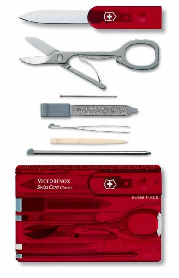 Victorinox SwissCard Classic Ruby 0.7100.T Şeffaf Kırmızı 10F - 2