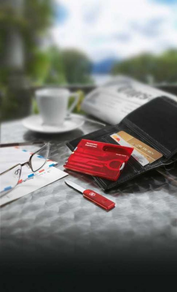 Victorinox SwissCard Classic Ruby 0.7100.T Şeffaf Kırmızı 10F - 3
