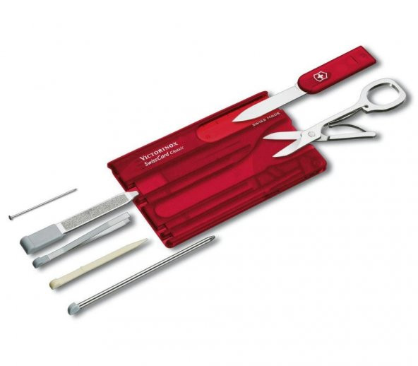 Victorinox SwissCard Classic Ruby 0.7100.T Şeffaf Kırmızı 10F - 4
