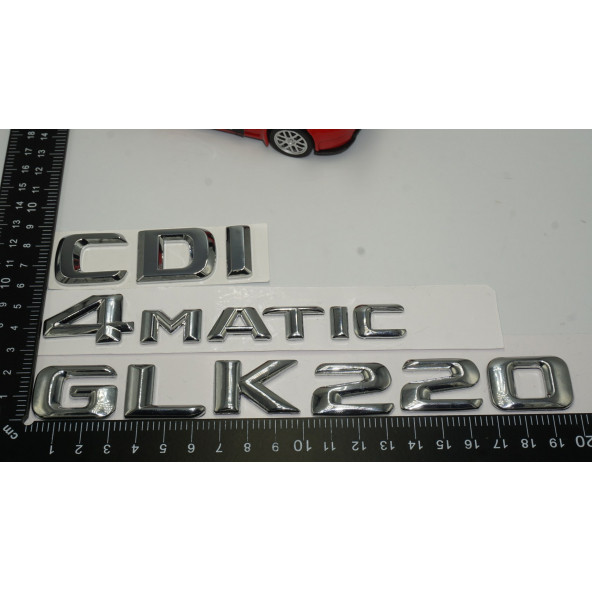 Benz GLK 220 CDI 4Matic Bagaj Krom Metal 3M 3D Yazı Logo - 4