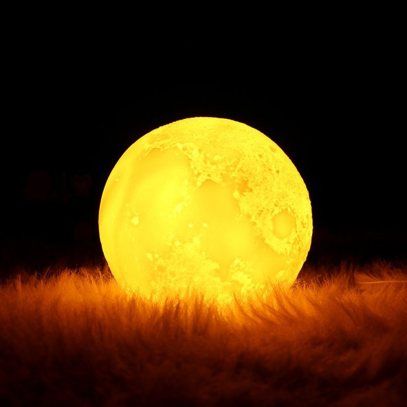 Gün Işığı 3D Ay Gece Lambası Dekoratif Küre Led Başucu Lambası - 2