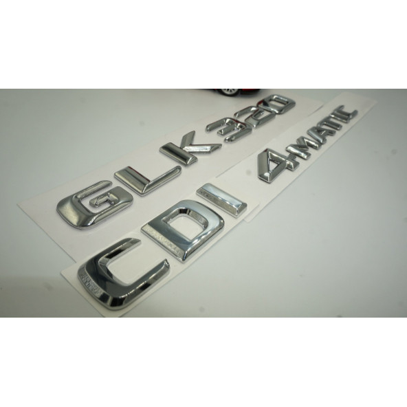 Benz GLK 320 CDI 4Matic Bagaj Krom Metal 3M 3D Yazı Logo - Resim 3