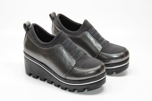 CASSO ORTOPEDİK PLATFORM YÜKSEK TABAN STREÇLİ KOLAY GİYİM TAŞ DETAY KADIN GÜNLÜK DOLGU AYAKKABI - 3