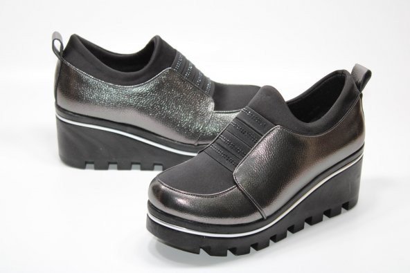 CASSO ORTOPEDİK PLATFORM YÜKSEK TABAN STREÇLİ KOLAY GİYİM TAŞ DETAY KADIN GÜNLÜK DOLGU AYAKKABI - 4