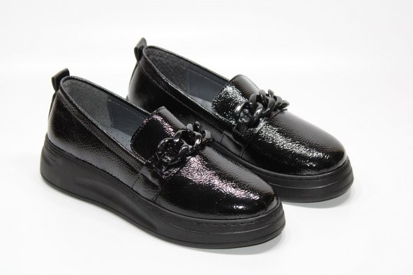 CASSO ORTOPEDİK YÜKSEK TABAN BAĞSIZ KOLAY GİYİM ZİNCİR TOKA DETAY KADIN GÜNLÜK CASUAL AYAKKABI - 6